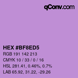 Color code: HEX #BF8ED5 | qconv.com