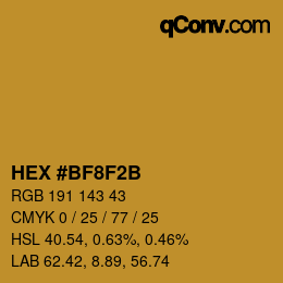 カラーコード: HEX #BF8F2B | qconv.com