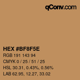 Código de color: HEX #BF8F5E | qconv.com