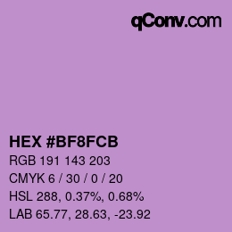 Color code: HEX #BF8FCB | qconv.com