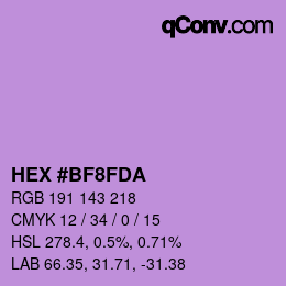 Color code: HEX #BF8FDA | qconv.com