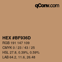 Color code: HEX #BF936D | qconv.com