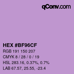 Color code: HEX #BF96CF | qconv.com