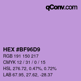 Color code: HEX #BF96D9 | qconv.com