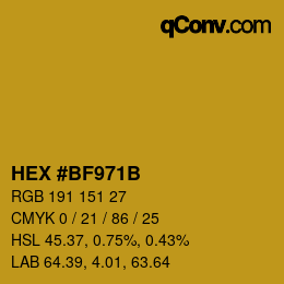 Color code: HEX #BF971B | qconv.com