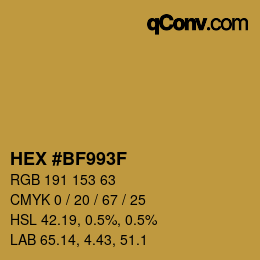 Color code: HEX #BF993F | qconv.com