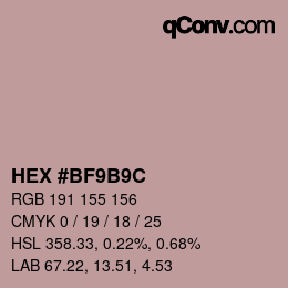 Farbcode: HEX #bf9b9c | qconv.com