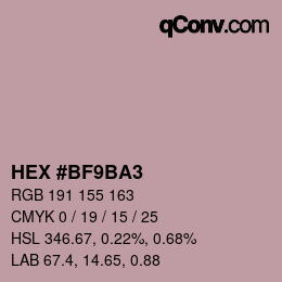 カラーコード: HEX #BF9BA3 | qconv.com