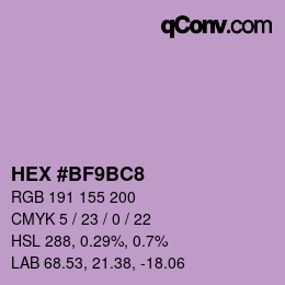 Código de color: HEX #BF9BC8 | qconv.com