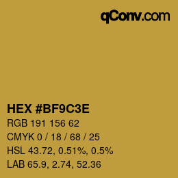 Color code: HEX #BF9C3E | qconv.com