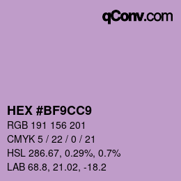 Código de color: HEX #BF9CC9 | qconv.com