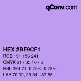 Color code: HEX #BF9CF1 | qconv.com