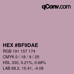 Color code: HEX #BF9DAE | qconv.com
