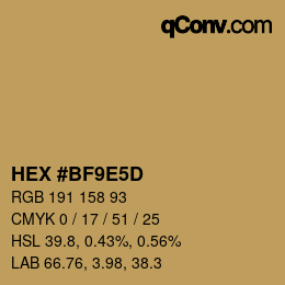 カラーコード: HEX #BF9E5D | qconv.com