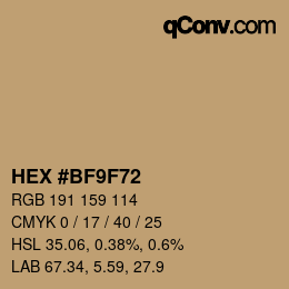 Color code: HEX #BF9F72 | qconv.com
