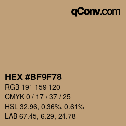 Color code: HEX #BF9F78 | qconv.com