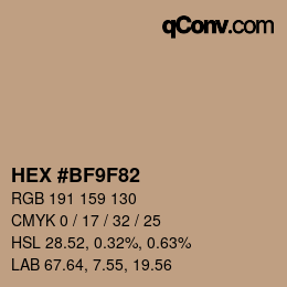 Color code: HEX #BF9F82 | qconv.com