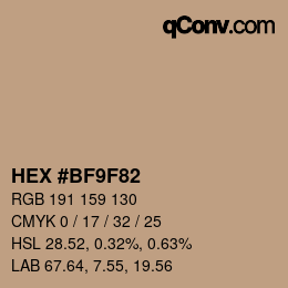 Color code: HEX #BF9F82 | qconv.com