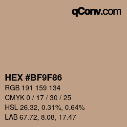 Color code: HEX #BF9F86 | qconv.com
