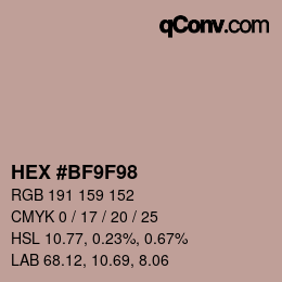 Color code: HEX #BF9F98 | qconv.com