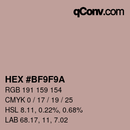 Color code: HEX #BF9F9A | qconv.com