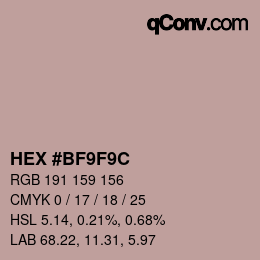 Color code: HEX #BF9F9C | qconv.com