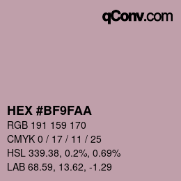 Color code: HEX #BF9FAA | qconv.com