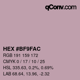 Color code: HEX #BF9FAC | qconv.com