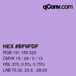 Color code: HEX #BF9FDF | qconv.com