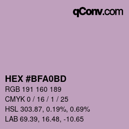 Color code: HEX #BFA0BD | qconv.com
