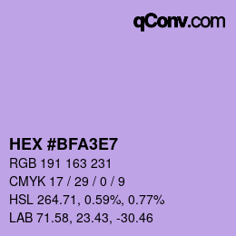 Color code: HEX #BFA3E7 | qconv.com