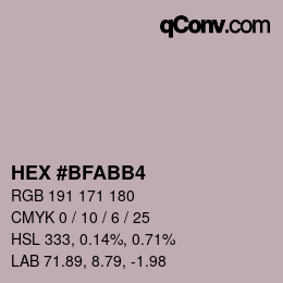 Código de color: HEX #BFABB4 | qconv.com