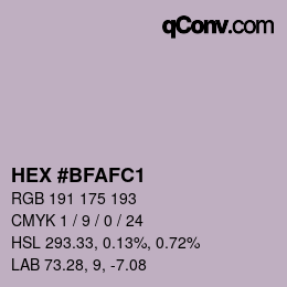 Farbcode: HEX #BFAFC1 | qconv.com