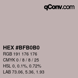 Código de color: HEX #BFB0B0 | qconv.com