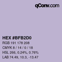 Color code: HEX #BFB2D0 | qconv.com