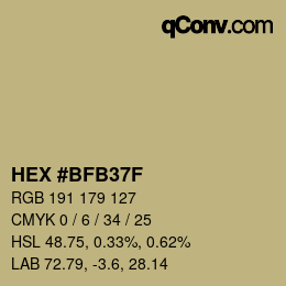 カラーコード: HEX #BFB37F | qconv.com