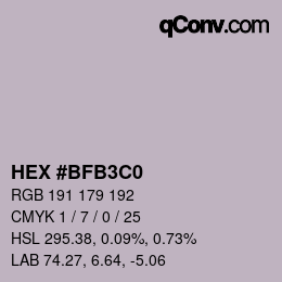 Color code: HEX #BFB3C0 | qconv.com