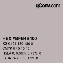 Color code: HEX #BFB4B400 | qconv.com