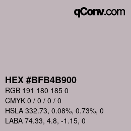 Color code: HEX #BFB4B900 | qconv.com