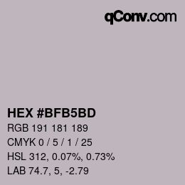 カラーコード: HEX #BFB5BD | qconv.com