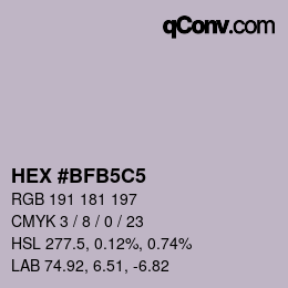 カラーコード: HEX #BFB5C5 | qconv.com