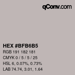 Color code: HEX #BFB6B5 | qconv.com