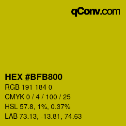 Color code: HEX #BFB800 | qconv.com