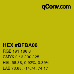 Color code: HEX #BFBA08 | qconv.com