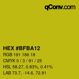 Color code: HEX #BFBA12 | qconv.com