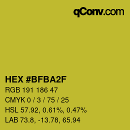 Color code: HEX #BFBA2F | qconv.com