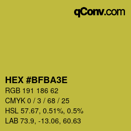 Farbcode: HEX #BFBA3E | qconv.com