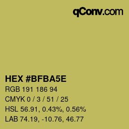 Code couleur: HEX #BFBA5E | qconv.com
