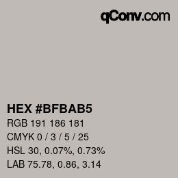 Code couleur: HEX #BFBAB5 | qconv.com