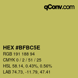 Código de color: HEX #BFBC5E | qconv.com